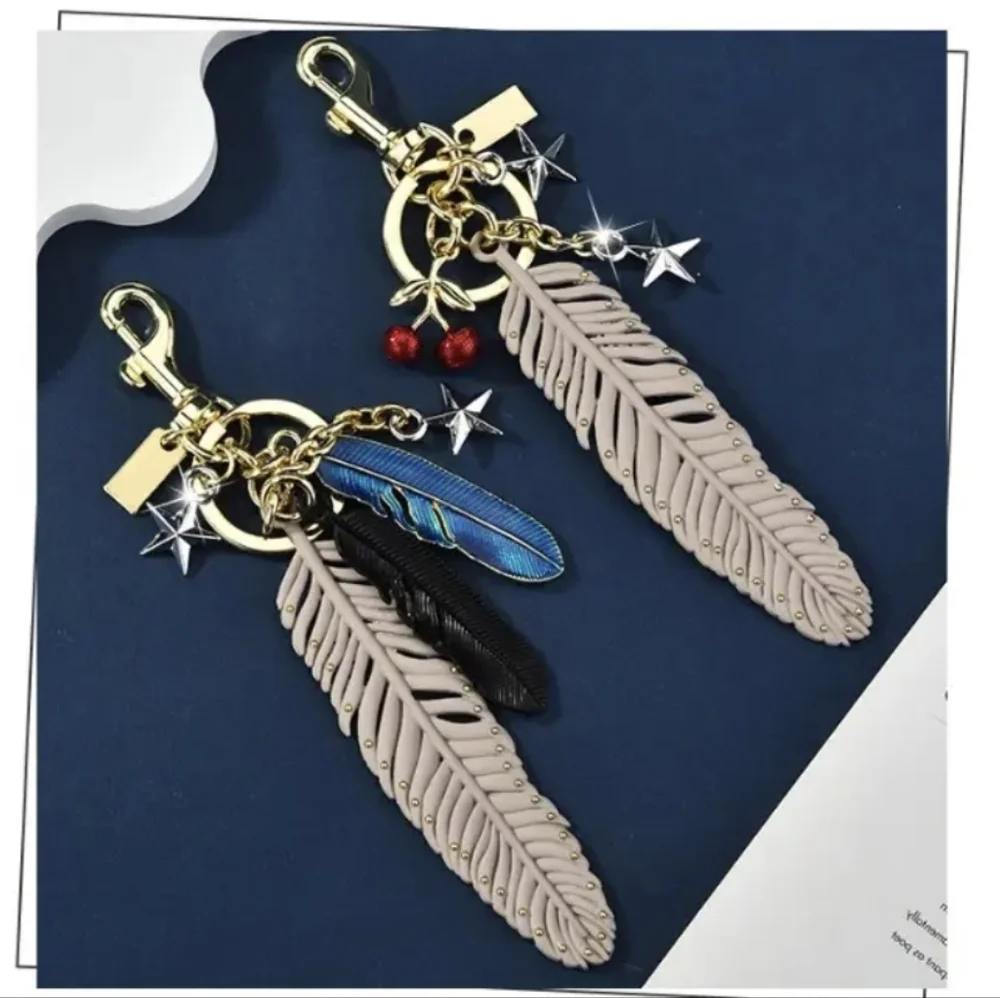 Feather Bag Charm/ Keychain New. 2 Opt, Price Is For 1 Bag Charm